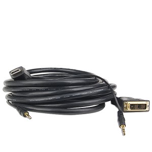 15ft HDMI to DVI-D Single Link (M) Cable w/3.5 mm Audio Connecto